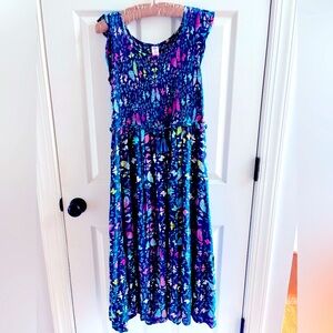 JUSTICE Smocked maxi dress with butterfly print Size 16 18 XXL Girls